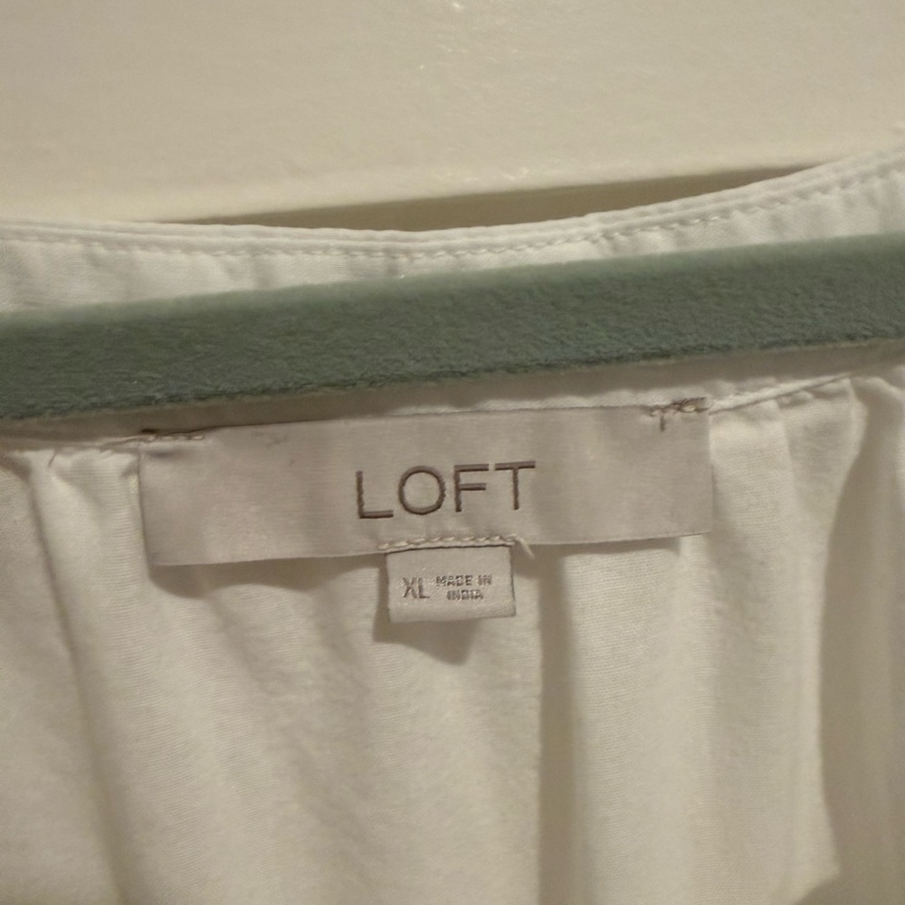 LOFT White Blouse with Multicolor Embroidery - Picture 5 of 6